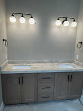 Full bathroom featuring double vanity