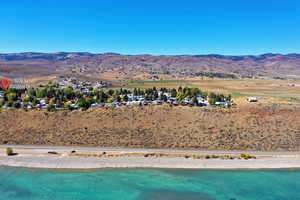 Drone / aerial view of a water and mountain view