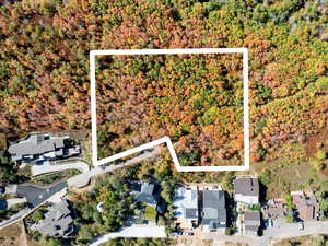 Aerial view of property's location with property boundaries highlighted