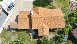 View from above of property