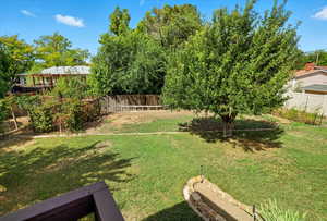 View of fenced backyard