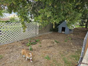 View of yard with an outdoor structure