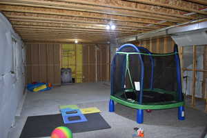 View of unfinished basement family/rec room