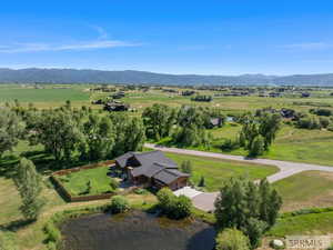Aerial view of sparsely populated area featuring mountains