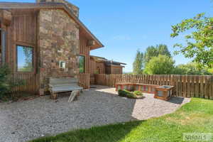 View of fenced backyard