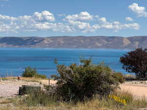 Water view featuring mountains