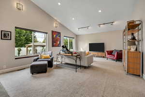 Family Room with vaulted ceilings