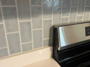 Detailed view of stainless steel range