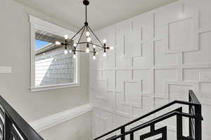 Detailed view of a chandelier