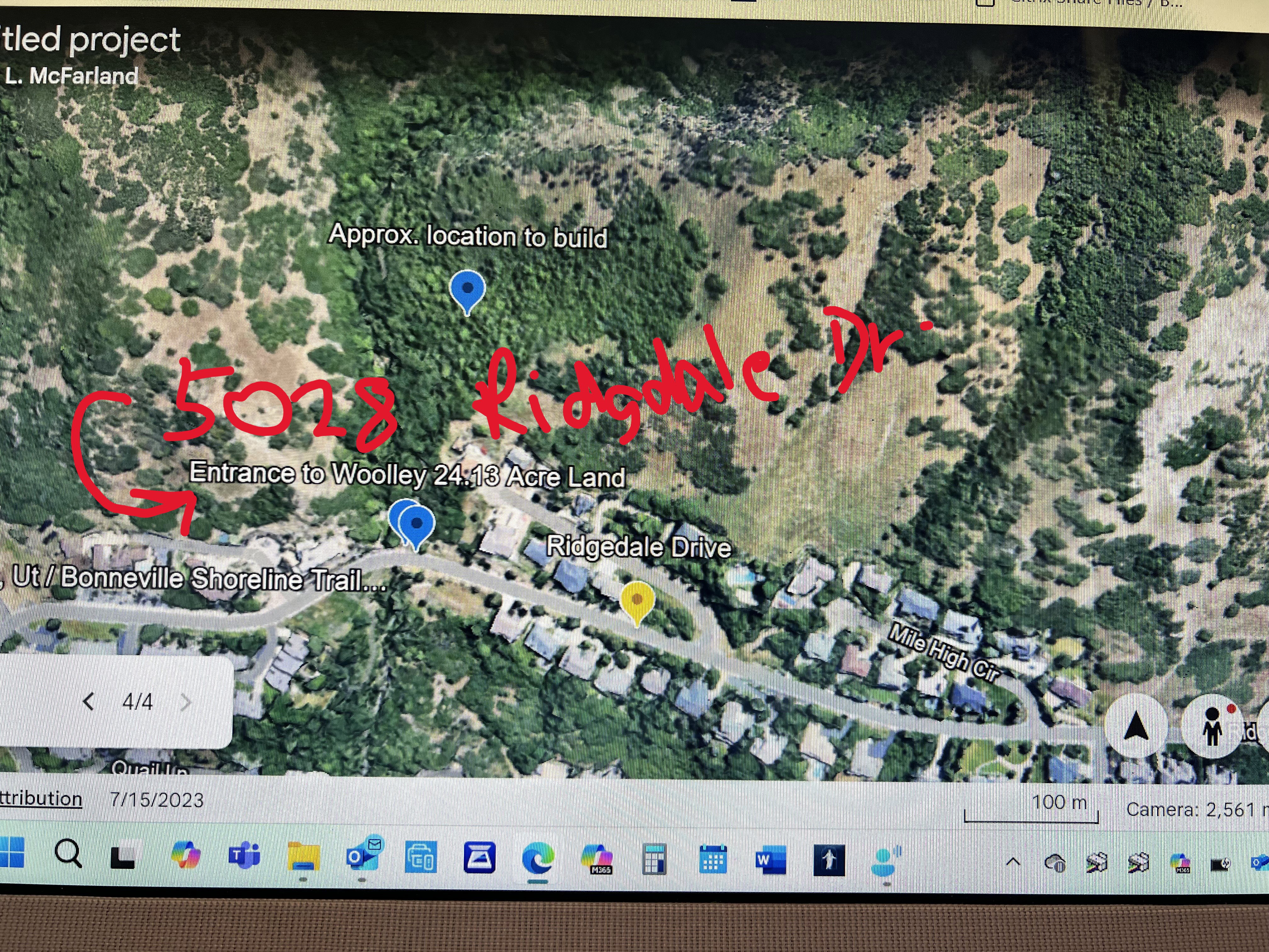 Address where to enter 24.13 acre property.