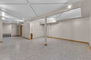 Finished below grade area with baseboards