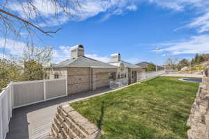 View of yard with a deck