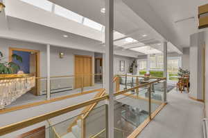 Interior space with recessed lighting