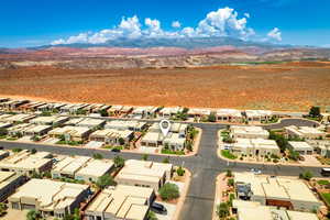 Aerial view of a mountainous background