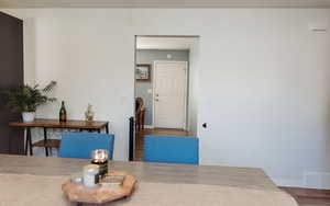 Dining area featuring laminate floors