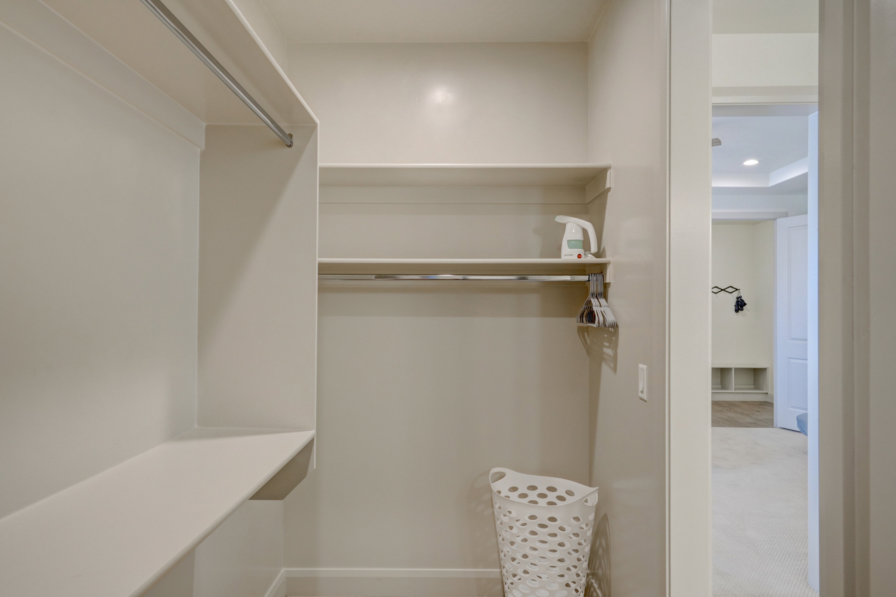 Spacious closet featuring carpet flooring
