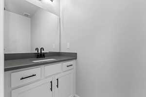 Bathroom featuring vanity