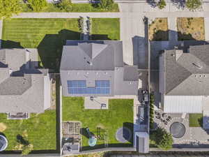 Aerial view of a pool area