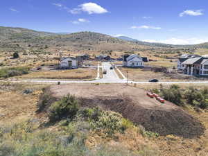 Bird's eye view of a mountain backdrop