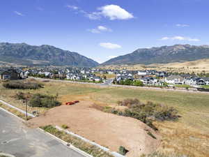 Mountain view with nearby suburban area