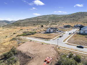 Bird's eye view of a mountain backdrop