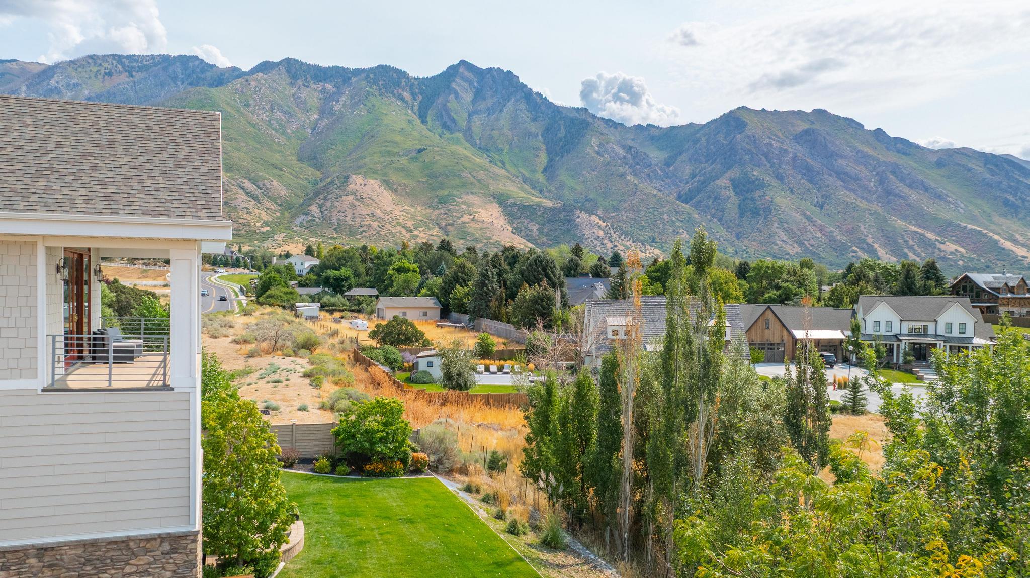 Mountain view with nearby suburban area