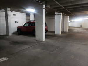 View of secured parking garage