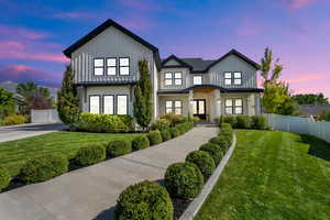 Modern farmhouse style home with board and batten siding