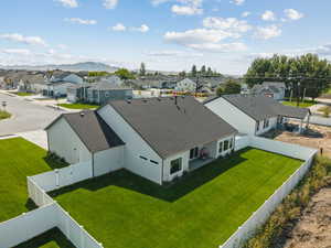Aerial perspective of suburban area