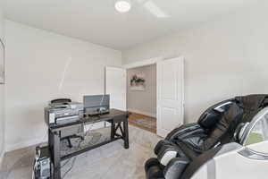 Office area with baseboards