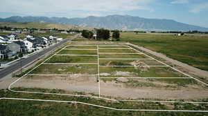 View of rural area with mountains and property parcel outlined