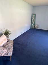 Spare room featuring carpet flooring and baseboards