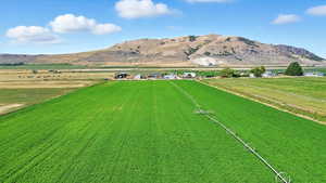 Mountain view with rural landscape