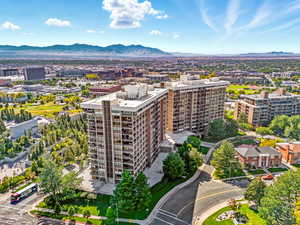 View of urban area with mountains