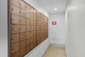 View of home's community featuring mail area and recessed lighting