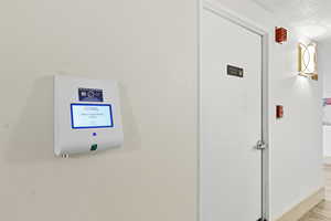 Detailed view of a textured ceiling