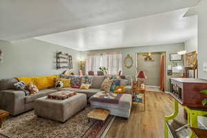 Living room featuring wood finished floors