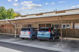 View of covered parking lot