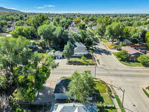 Aerial view of residential area