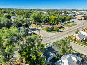 Aerial view of residential area