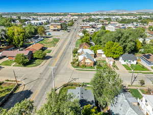 Aerial view of residential area