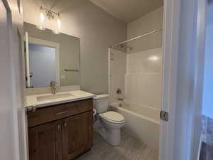 Full bathroom with vanity and shower / bathtub combination
