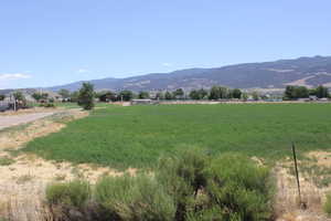 Mountain view with rural landscape