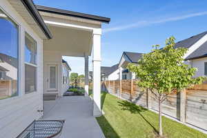 View of large covered patio