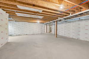 View of unfinished basement