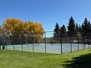 View of tennis court