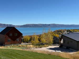 Water view with a mountainous background