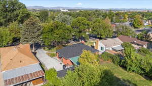 Drone view of home and neighborhood which lies in the heart of Ogden close to Weber State University and Harrison Blvd.