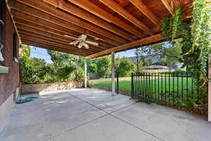 which works great with dogs. Ceiling fans make for a wonderful summer seating area.