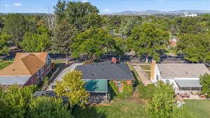 Drone view of home and neighborhood which lies in the heart of Ogden close to Weber State University and Harrison Blvd.